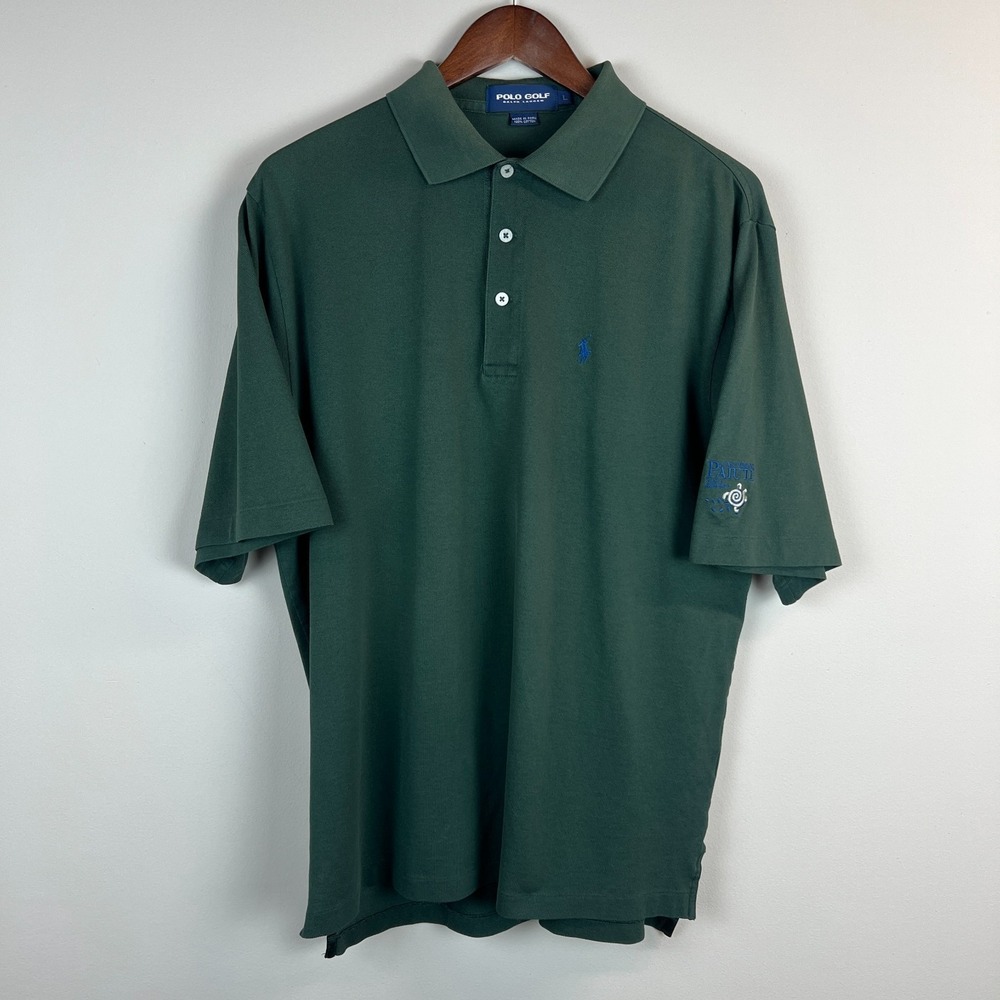 Polo Golf Ralph Lauren Shirt Mens Large Short Sleeve Green Pony Logo Lightweight
